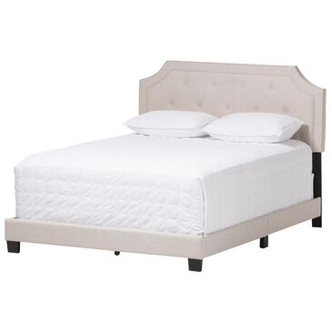 Baxton Studio Willis Upholstered Full Bed in Light Beige, , large