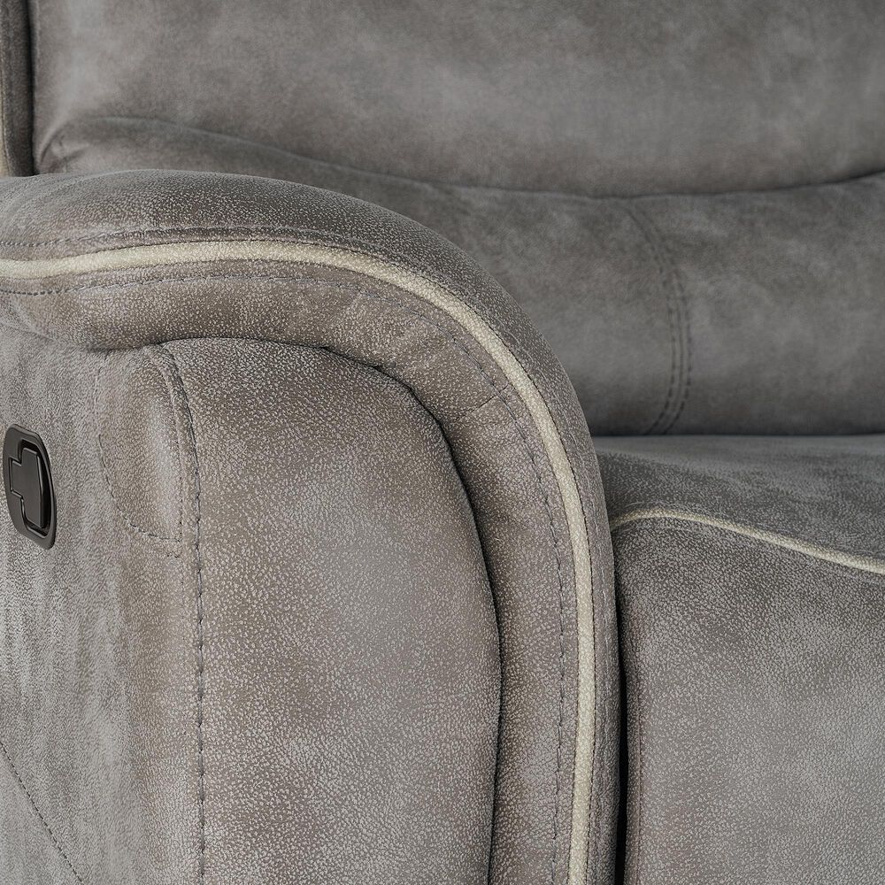 New Heritage Design Kamari Manual Reclining Sofa in Gray, , large