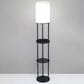 Adesso Charging Station Shelf Floor Lamp with Outlets + USB in Black, , large