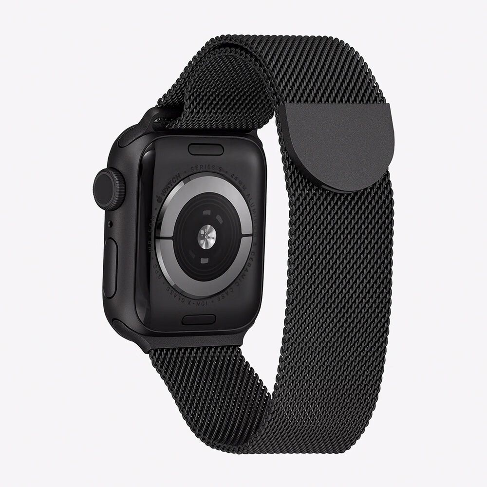 WITHit Stainless Steel Mesh Band for 42/44/45/49mm Apple Watch Series 1-7 in Black, , large