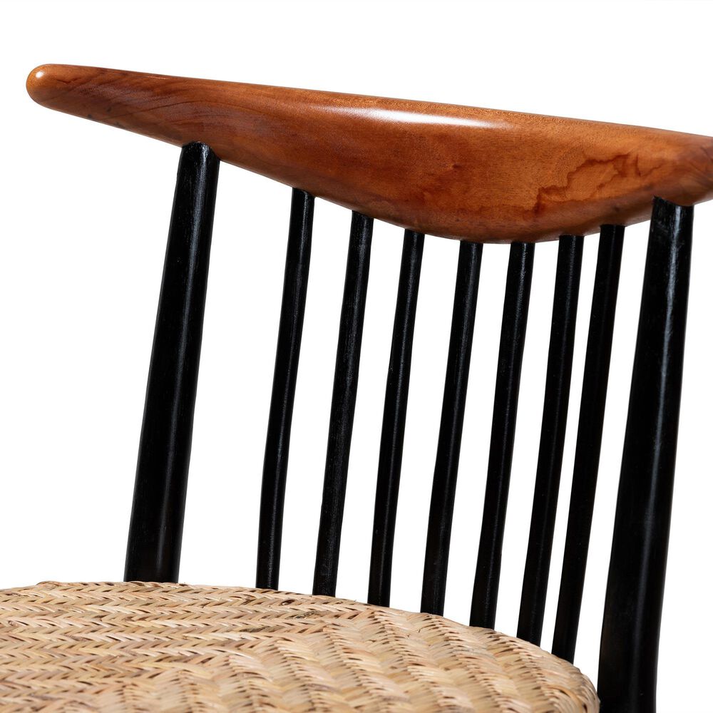 Baxton Studio Parthenia Side Chair in Black, Walnut Brown and Natural Brown, , large