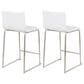 Lumisource Mara Counter Stool with White Cushion in Stainless Steel (Set of 2), , large