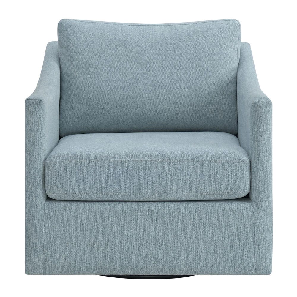 Mayberry Hill Acacia Swivel Chair in Light Blue, , large