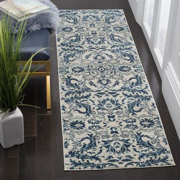 Safavieh Evoke EVK238C-27 2"2" x 7" Ivory/Blue Runner, , large