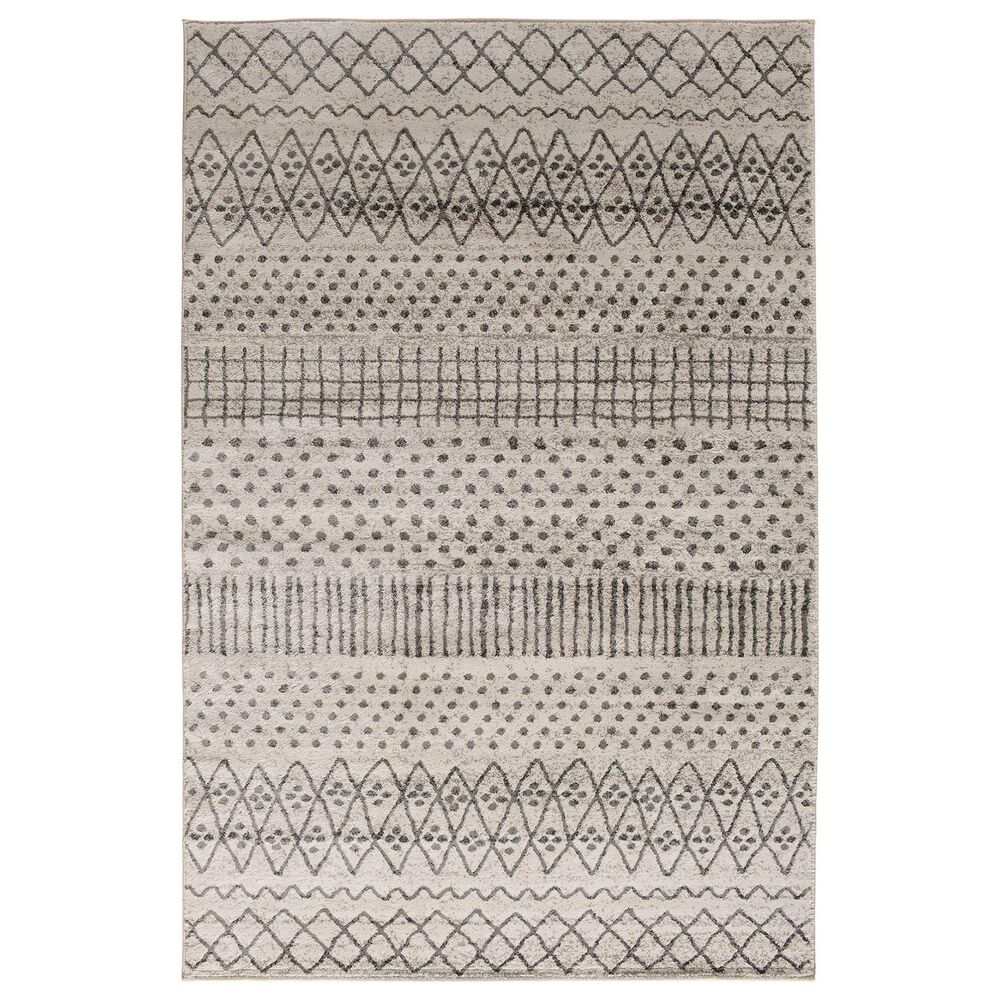 Central Oriental Corso Alvis 5" x 7"6" Off White and Grey Area Rug, , large