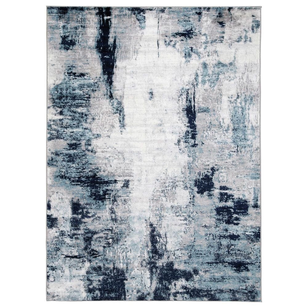 Ashley Leonelle 5"3" x 7"3" Cream, Blue and Gray Area Rug, , large