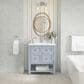 James Martin Vanities Breckenridge 30" Single Bathroom Vanity in Serenity Blue with Single Hole 3 cm White Zeus Quartz Top and Rectangular Sink, , large