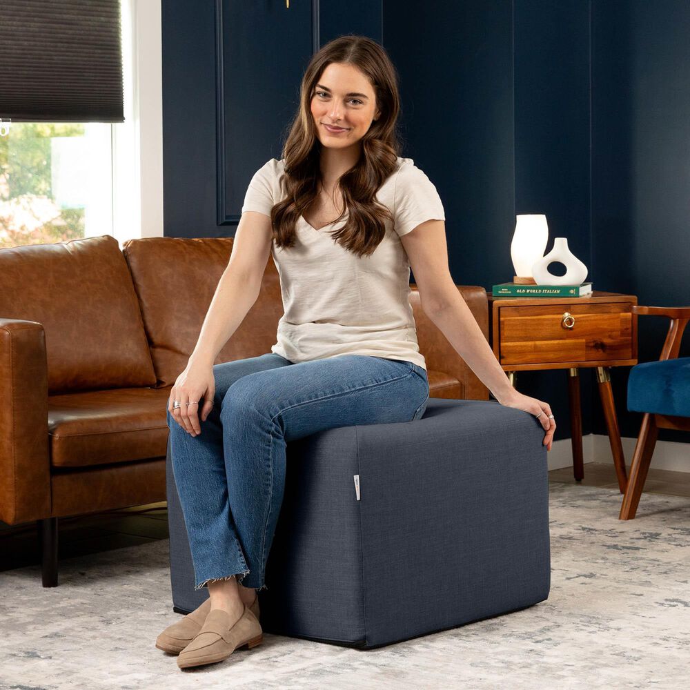 Jaxx Monroe Medium Ottoman in Denim, , large