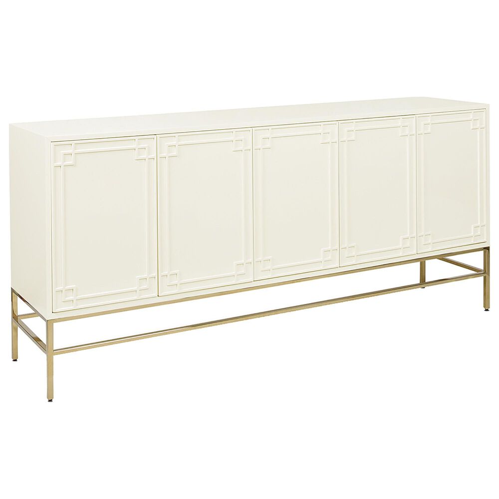 Jennifer Taylor Home Gemini Sideboard in White Lacquer and Gold, , large
