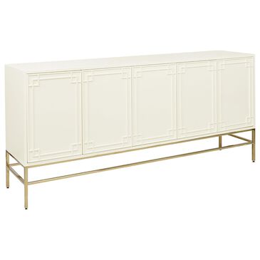 Jennifer Taylor Home Gemini Sideboard in White Lacquer and Gold, , large