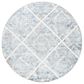 Safavieh Artistry ARR667M 7" Round Ivory and Blue Area Rug, , large
