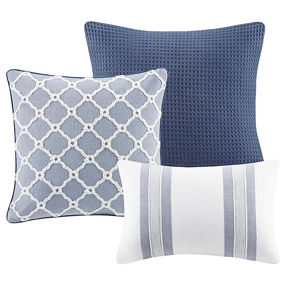 Hampton Park Noble 8-Piece Queen Cotton Comforter Set in Blue, , large