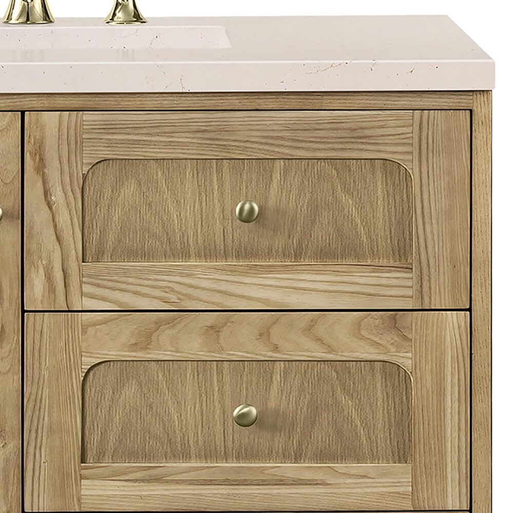 James Martin Vanities Laurent 36&quot; Single Bathroom Vanity in Light Natural Oak with 3 cm Eternal Marfil Quartz Top and Rectangular Sink, , large