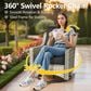 HOMLUX 3-Piece Outdoor Swivel Rocking Chair Set and Side Table in Black, , large