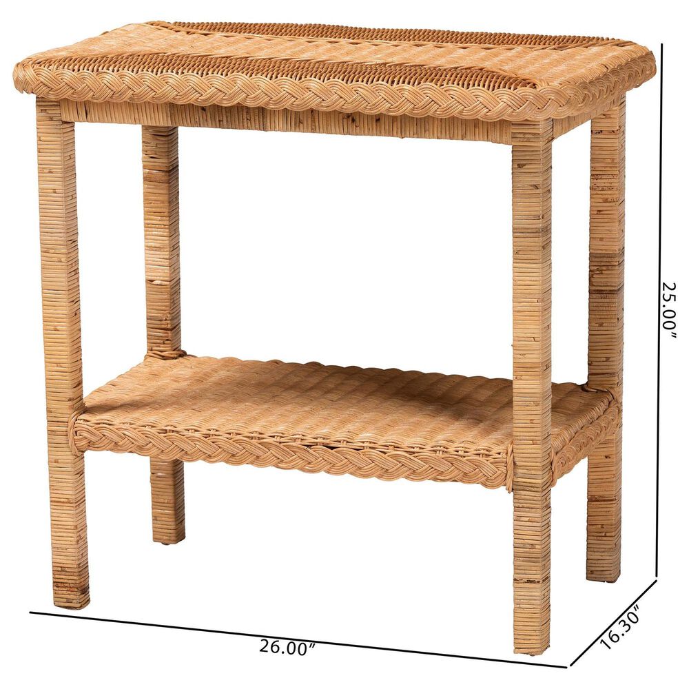 Baxton Studio Minahasa Side Table in Light Honey, , large