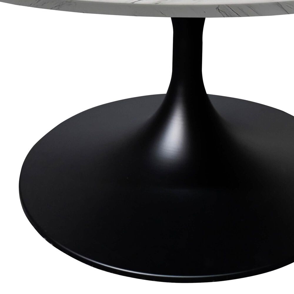 Leisuremod Verve 27&quot; Coffee Table with Resin Top in Black and White Marble, , large