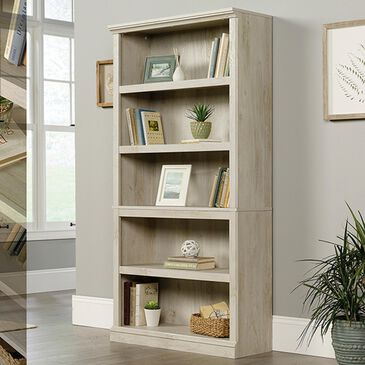 Sauder 5-Shelf Bookcase in Chalked Chestnut, , large