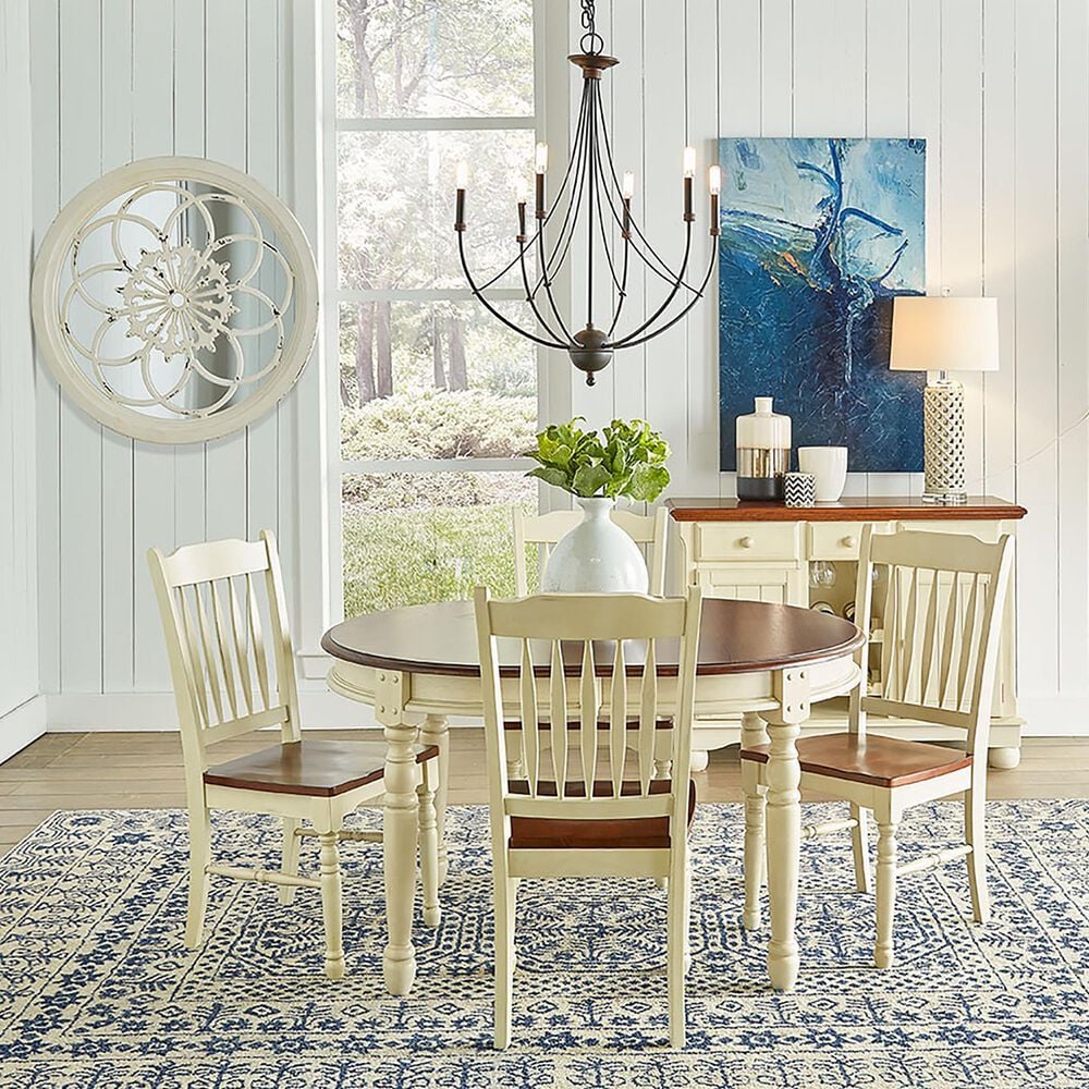 A-America British Isles Table in Buttermilk and Merlot with 2-12" Leaves, , large