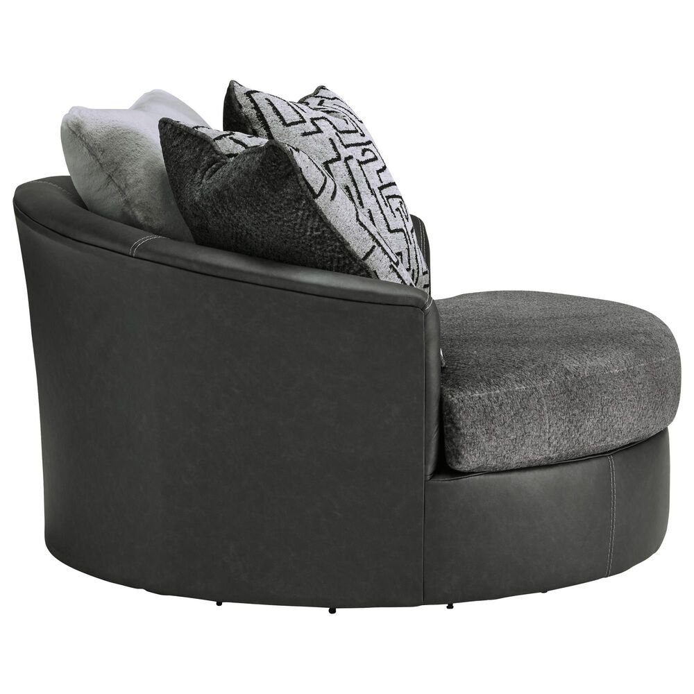 Ashley Brixley Pier Oversized Swivel Accent Chair in Graphite, , large