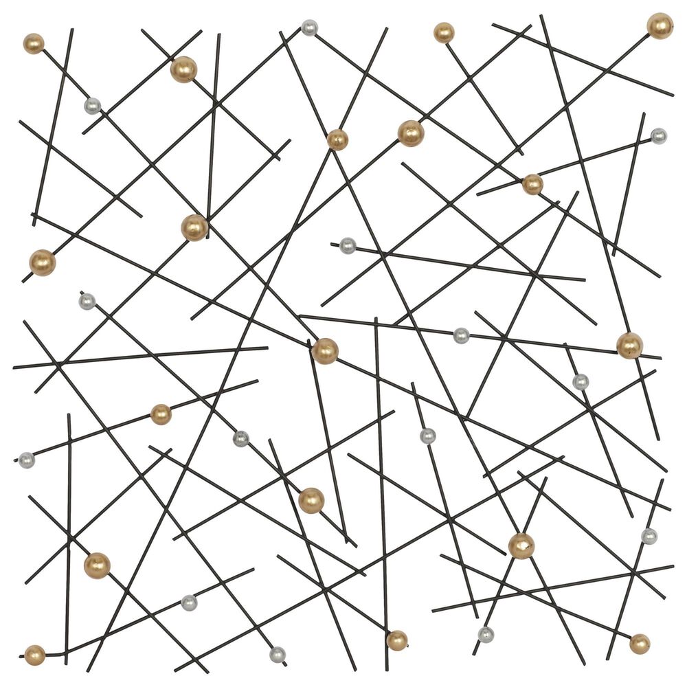 Maple and Jade 24" Square Metal Wall Decor Black, Bronze and Silver, , large