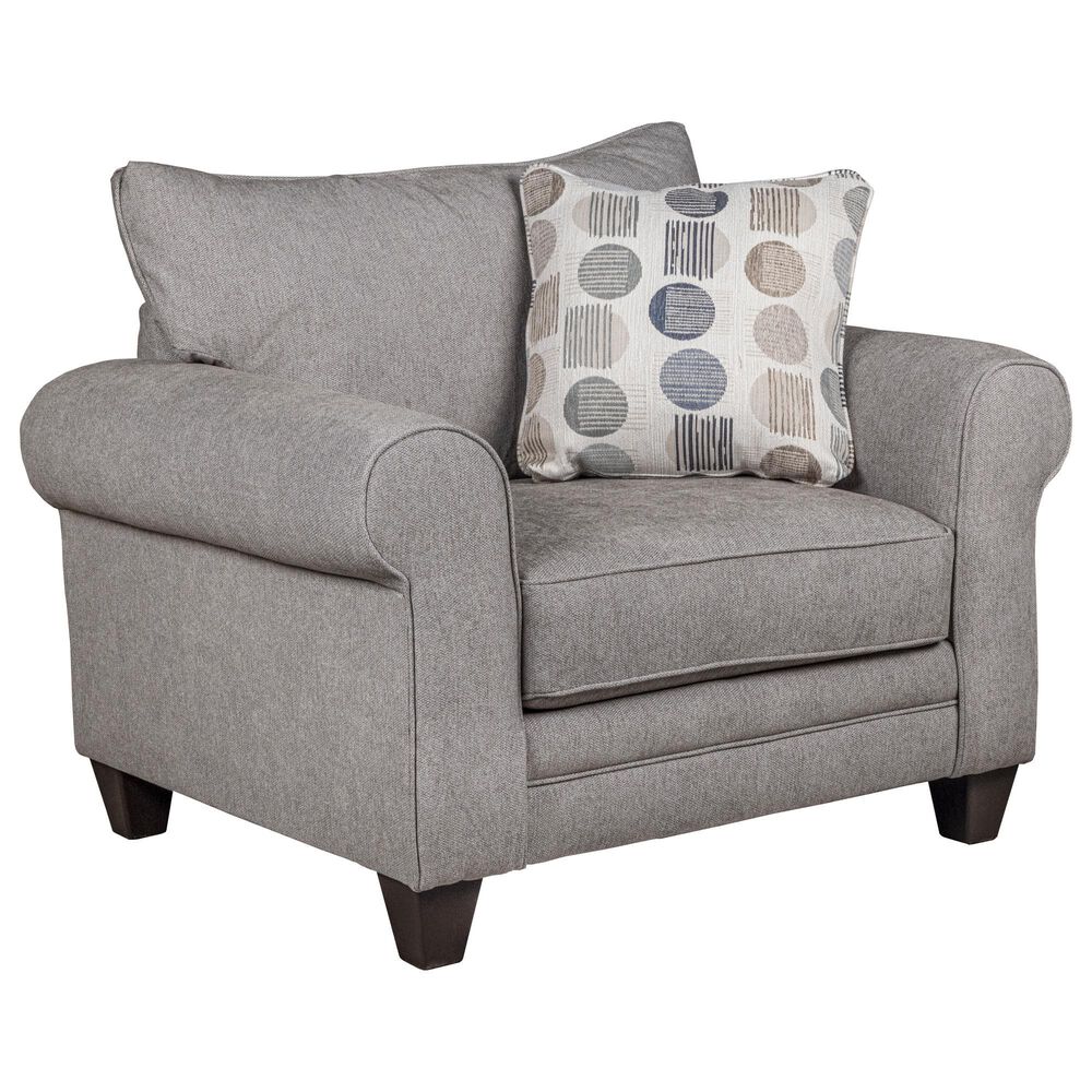 Fusion Furniture Amos Pebble Queen Stationary Sleeper Sofa in Gray, , large