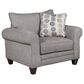 Fusion Furniture Amos Pebble Queen Stationary Sleeper Sofa in Gray, , large