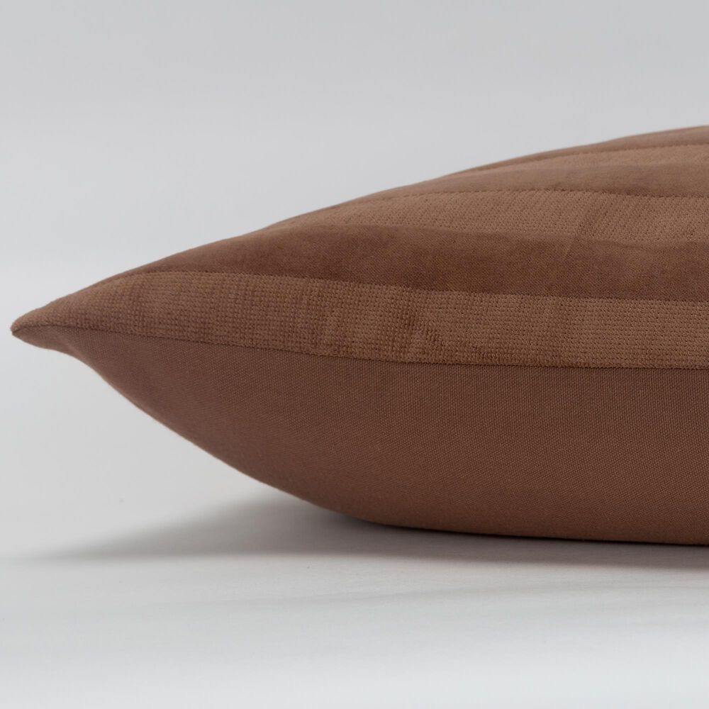 Rizzy Home 14&quot; x 26&quot; Swirl and Striped Down Filled Lumbar Pillow in Brown, , large