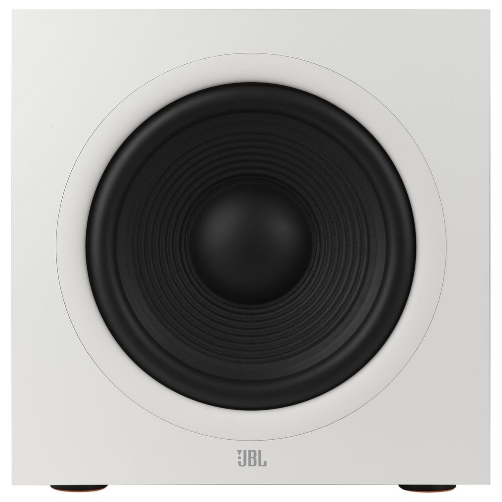 JBL 5.25 Bookshelf Loudspeaker + 8 Floorstanding Loudspeaker + 4.5 Center Channel Loudspeaker in Espresso + 12&quot; Powered Subwoofer in Latte + 7.2 Channel AV 8K Receiver in Black, , large