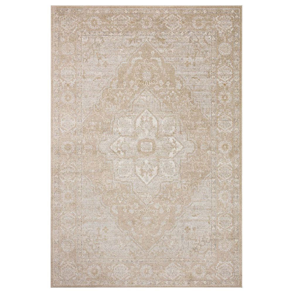 Loloi II Odette 4" x 6" Beige and Silver Area Rug, , large