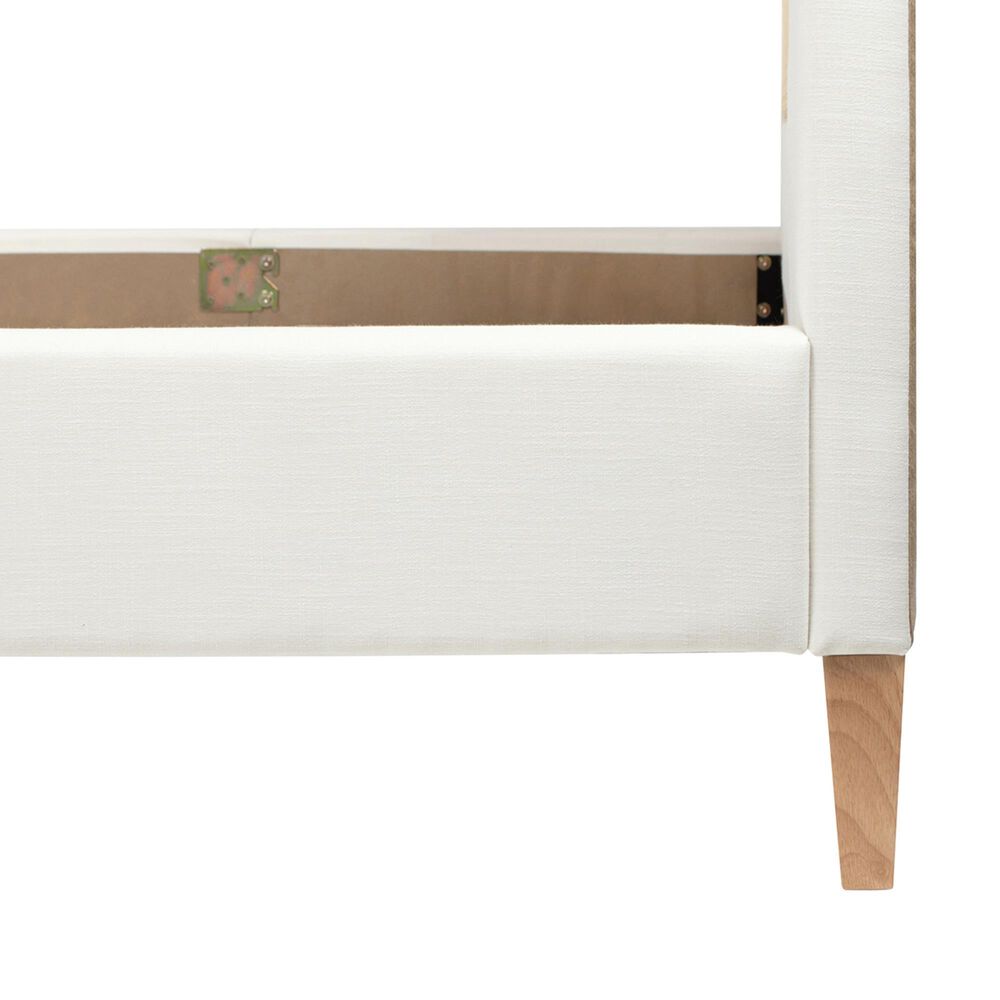 Jennifer Taylor Home Haley Queen Platform Bed with Snow White Upholstered in Natural, , large