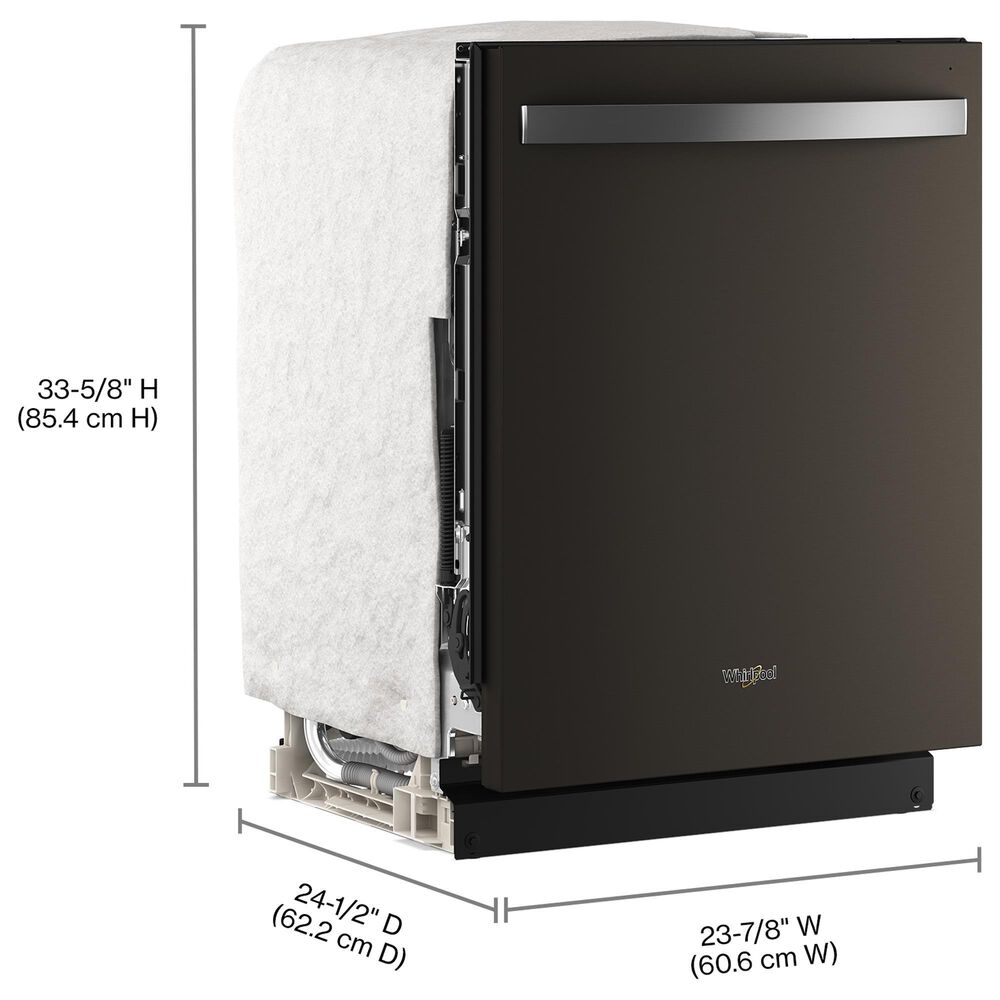 Whirlpool 24&quot; Built-In Dishwasher with Total Coverage Wash and Auto Open Air Dry in Fingerprint Resistant Black Stainless Steel, , large