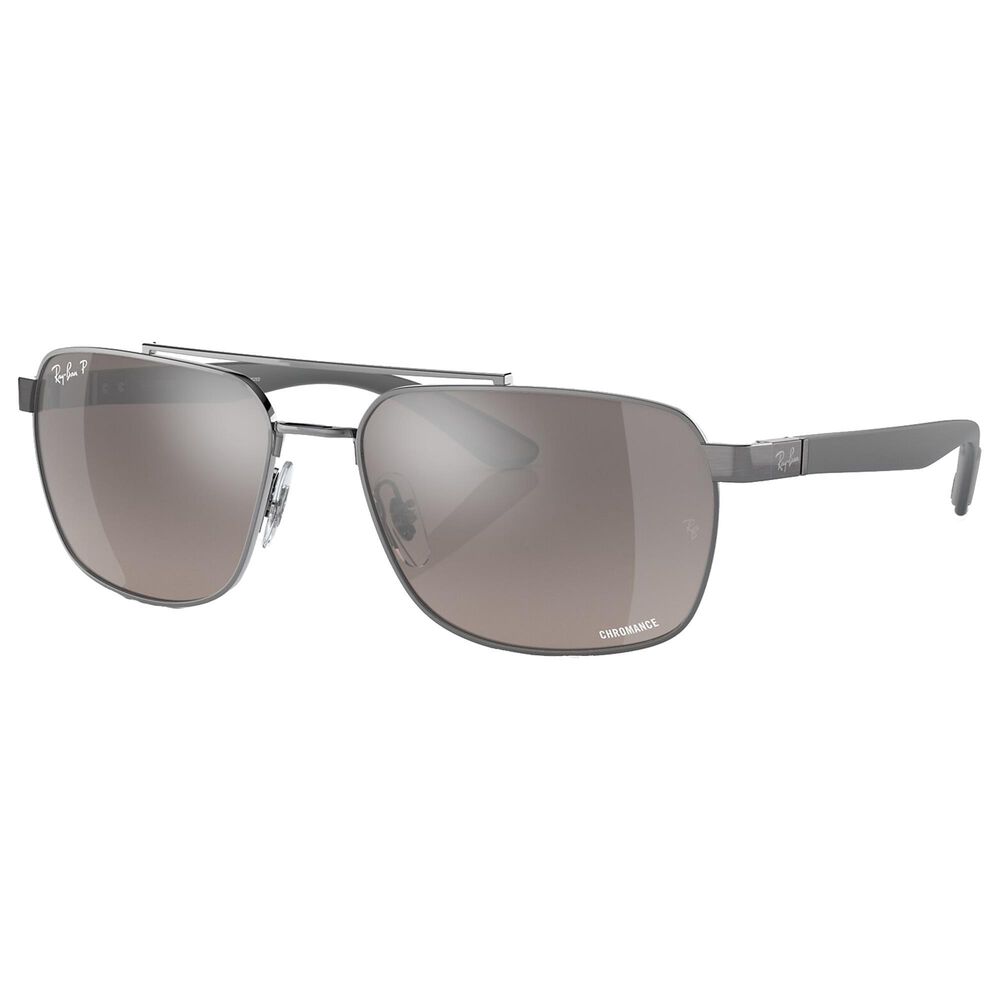 Ray-Ban Sunglasses with Grey Lenses in Polished Gunmetal, , large