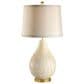 Wildwood Capri Ceramic Table Lamp in Old White Glaze and Aged Gold, , large
