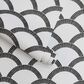 Tempaper 28 sq. ft. Mosaic Scallop Black & Cream Peel and Stick Wallpaper, , large