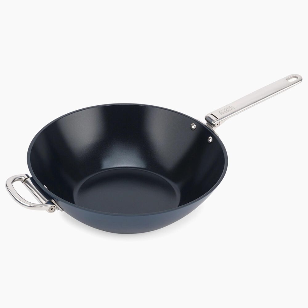 Joseph Joseph Space 12.5" Folding Handle Wok in Midnight Blue, , large