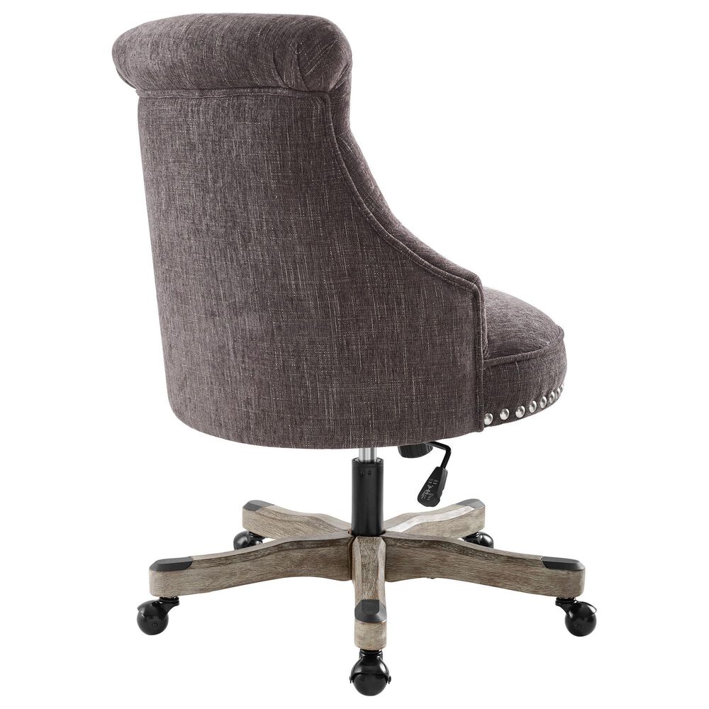 Linon Home Decor Sinclair Office Chair with Charcoal Gray Cushion in Gray Wash, , large