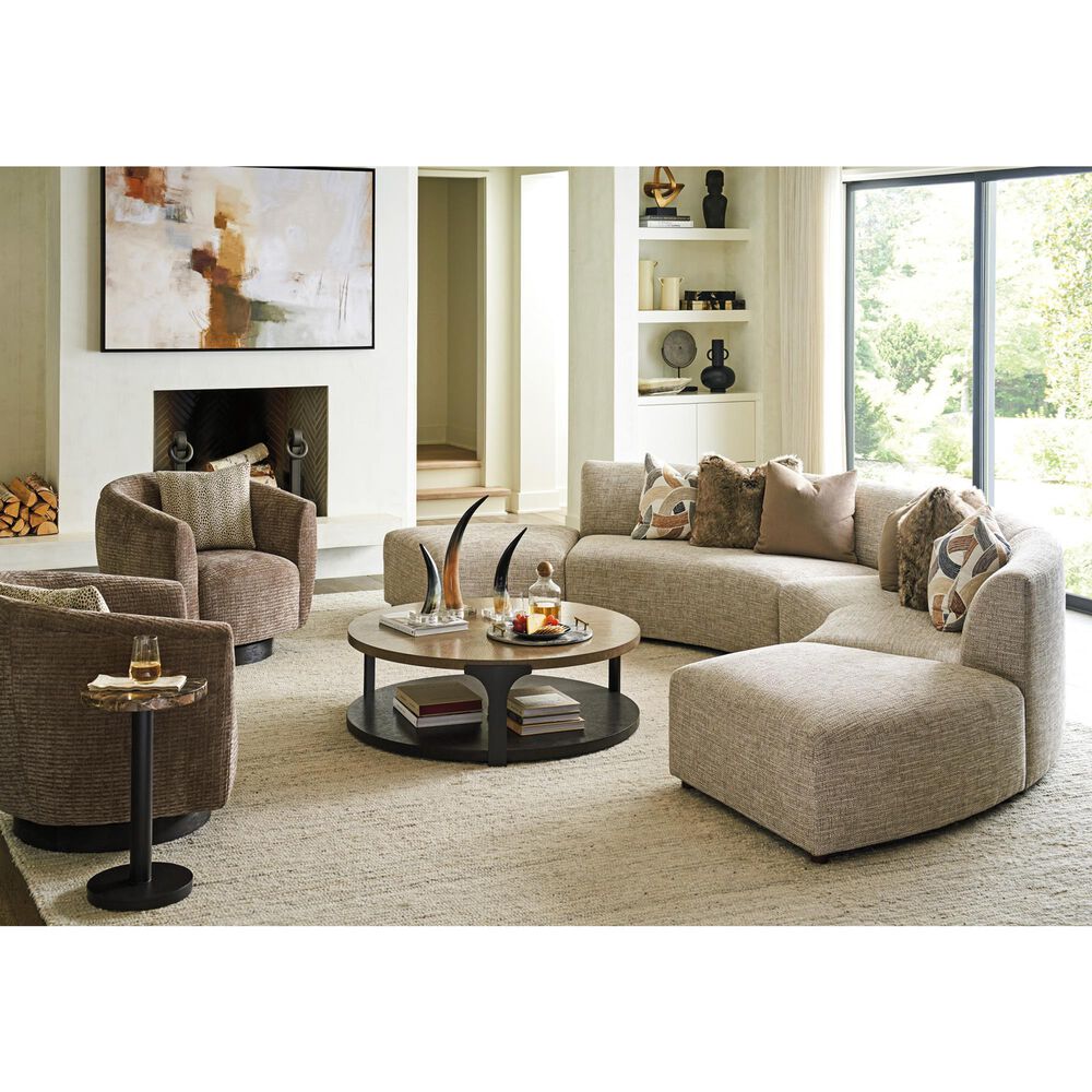 Lexington Furniture Zanzibar Kenya 1-Shelf Cocktail Table in Medium Taupe, Deep Espresso and Dark Umber, , large