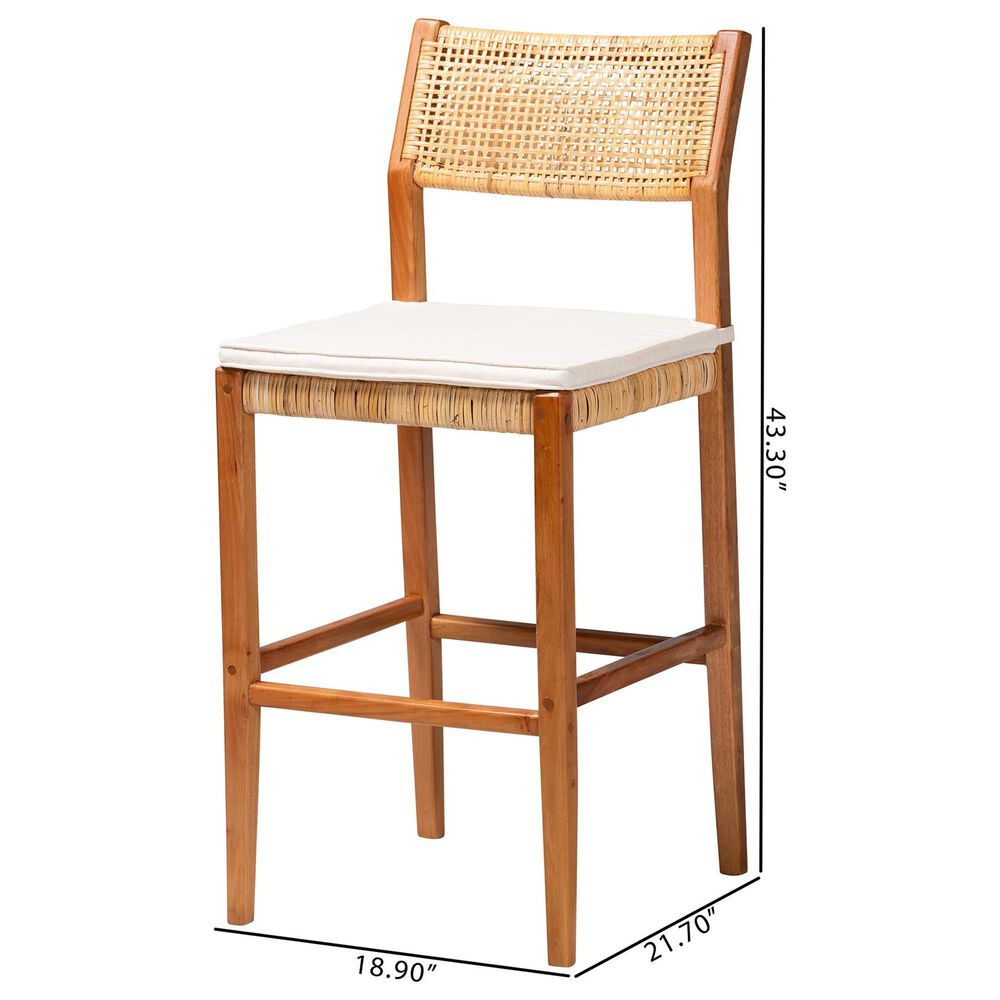 Baxton Studio Chatura Bar Stool in Honey (Set of 2), , large