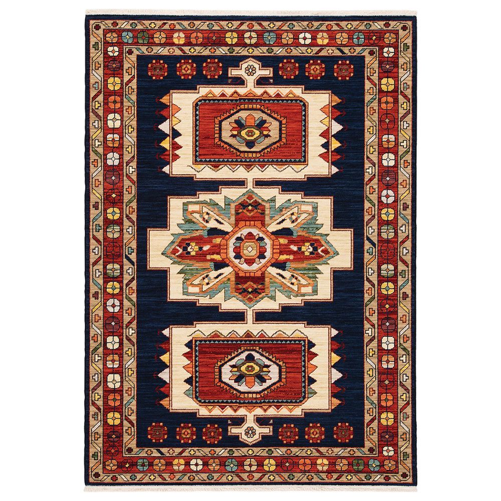 Oriental Weavers Lilihan Oriental 090B6 5"3" x 7"6" Blue and Red Area Rug, , large
