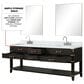 Lexora Home Norwalk 84" Double Bathroom Vanity in Black Oak with White Carrara Marble Top and Rectangular Sinks, , large