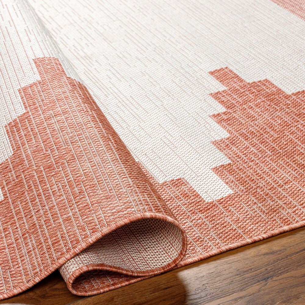 Surya Eagean EAG-2436 Rust, Ivory, Dusty Pink and Dusty Coral 5&#39;3&quot; x 7&#39;7&quot; Indoor/Outdoor Area Rug, , large