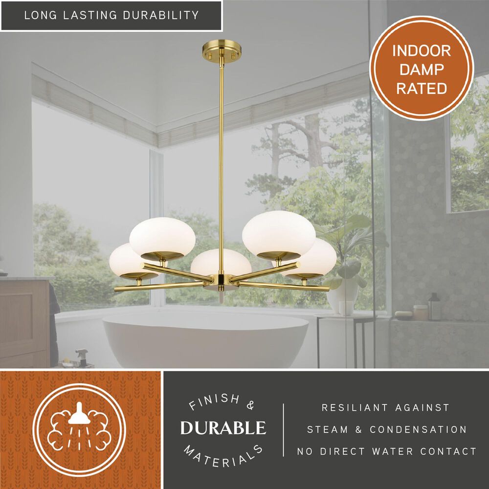 Vaxcel International Co. Ltd. Sloane 5-Light Chandelier in Satin Brass, , large