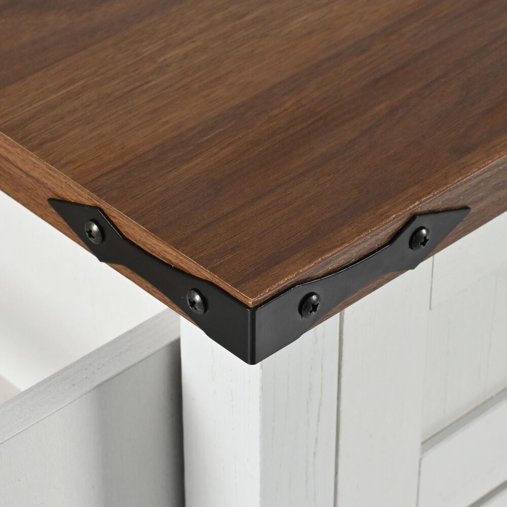 HOMLUX 53.5''Farmhouse Kitchen Island in White, , large
