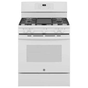 GE Appliances 30" Freestanding Gas Convection Range with No Preheat Air Fry in White, , large