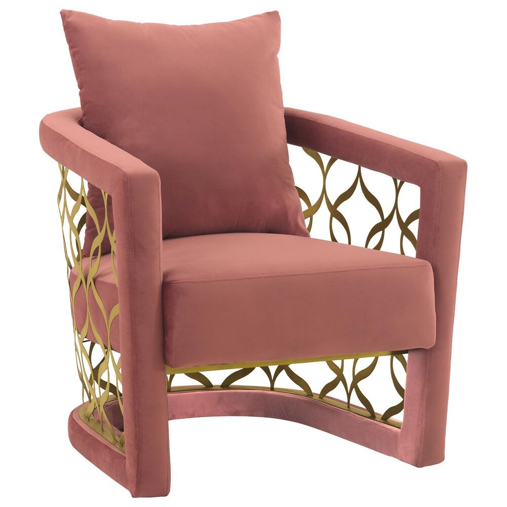 Blue River Corelli Accent Chair in Blush and Brushed Gold, , large