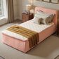 HOMLUX Plush Twin Mattress with Pink Headboard, , large
