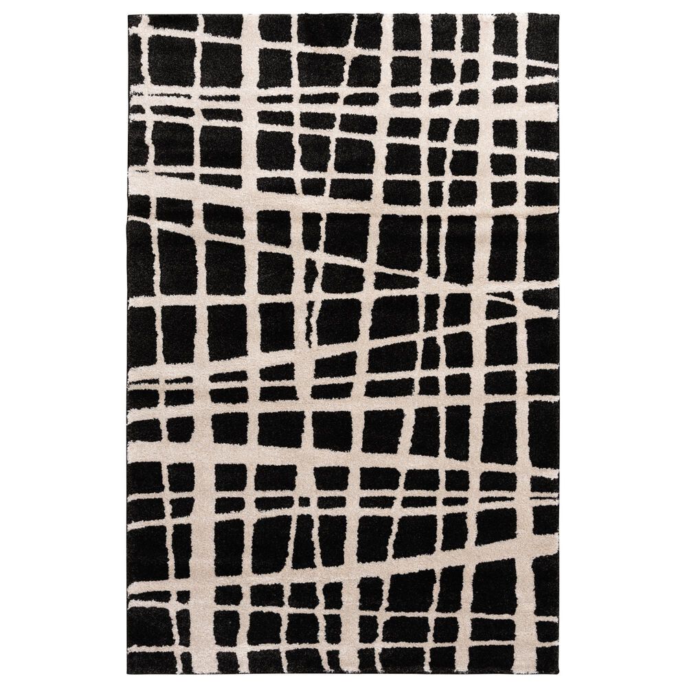 Central Oriental Oklahoma Titon Iron and White Sand 7"10" x 9"10" Area Rug, , large
