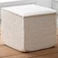 Lamps Per Se Harrison 19" Square Pouf with Foam Core in White, , large