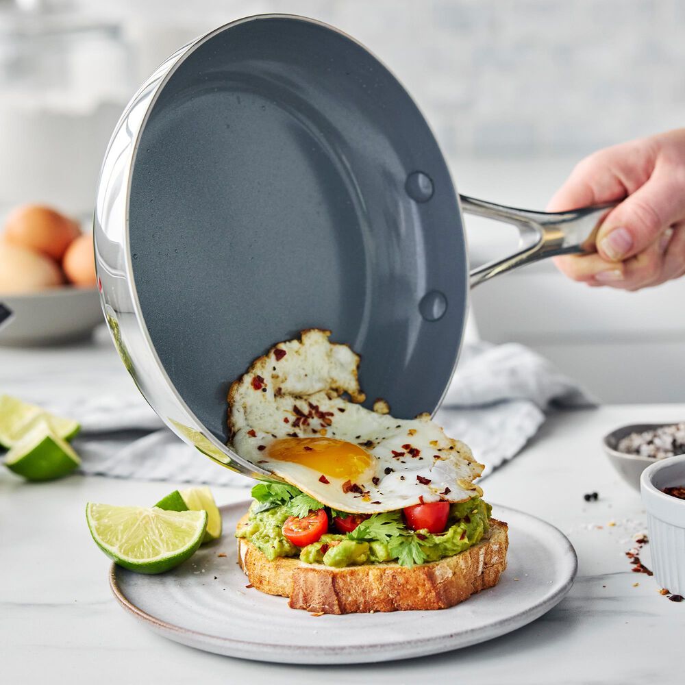 Green Pan Valencia Pro 2-Piece 8" and 10" Open Frypan Set in Stainless Steel, , large