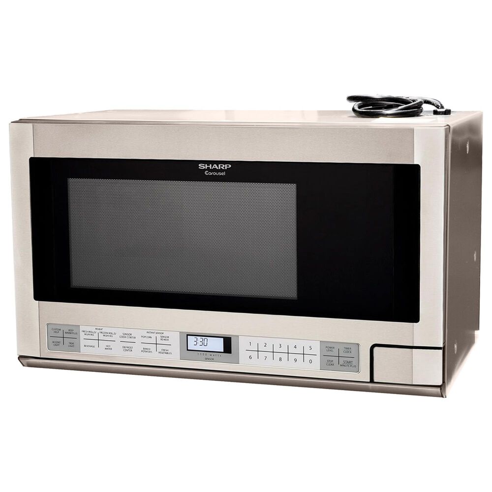 Sharp 1.5 Cu. Ft. Over-the-Counter Carousel Microwave Oven in Stainless Steel, , large